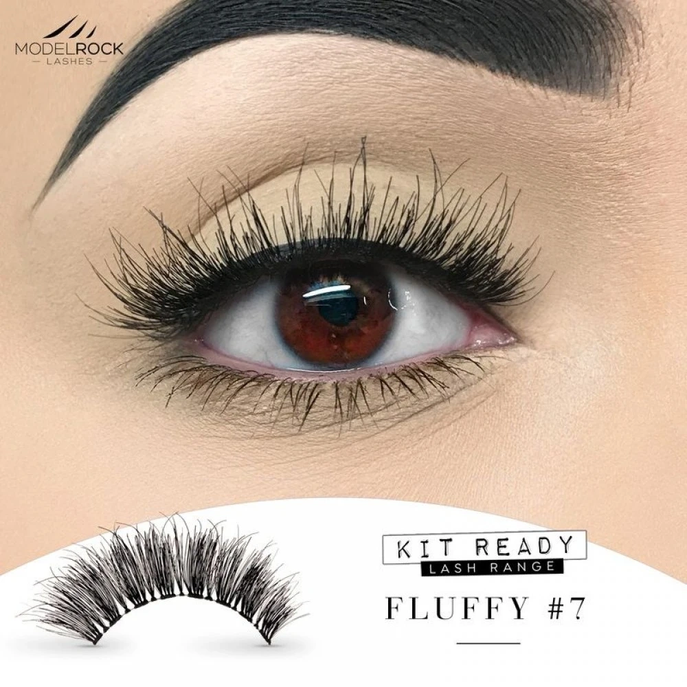 Gene False Modelrock Fluffy #7 - Gene False De Tip Banda Fabricate Din Par Natural, De Calitate Superioara - Hover