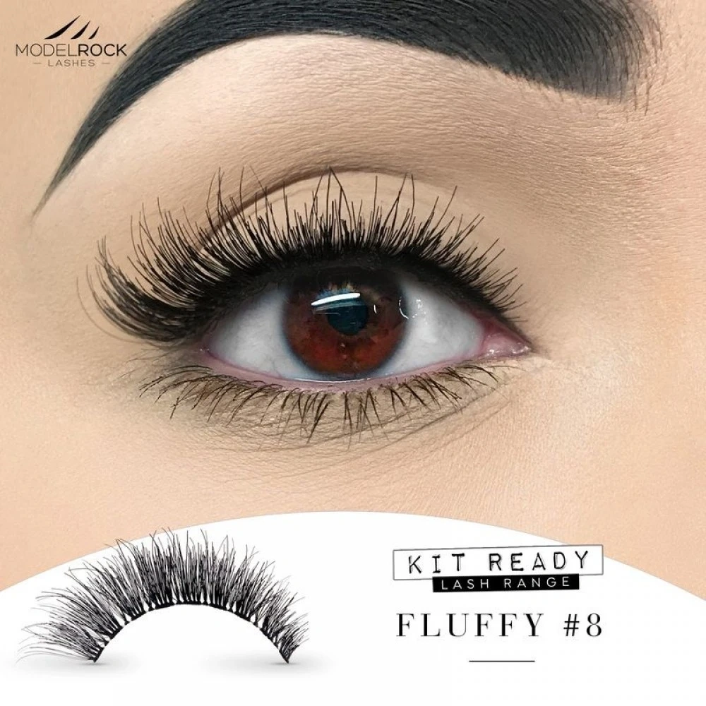 Gene False Modelrock Fluffy #8 - Gene False De Tip Banda Fabricate Din Par Natural, De Calitate Superioara - Hover