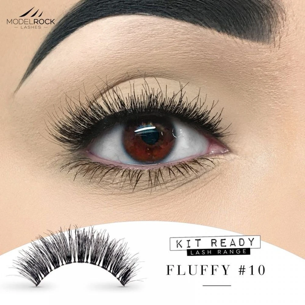 Gene False Modelrock Fluffy #10 - Gene False De Tip Banda Fabricate Din Par Natural, De Calitate Superioara - Hover