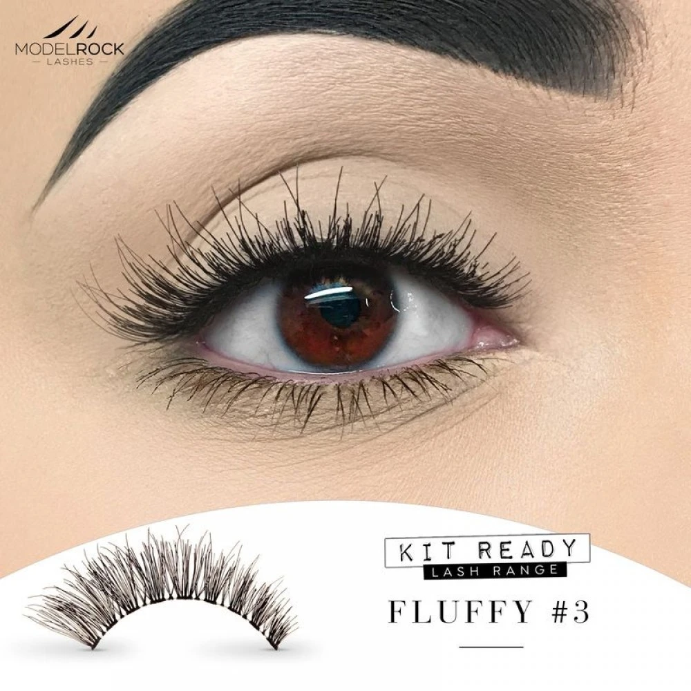 Gene False Modelrock Fluffy #3 - Gene False De Tip Banda Fabricate Din Par Natural, De Calitate Superioara - Hover
