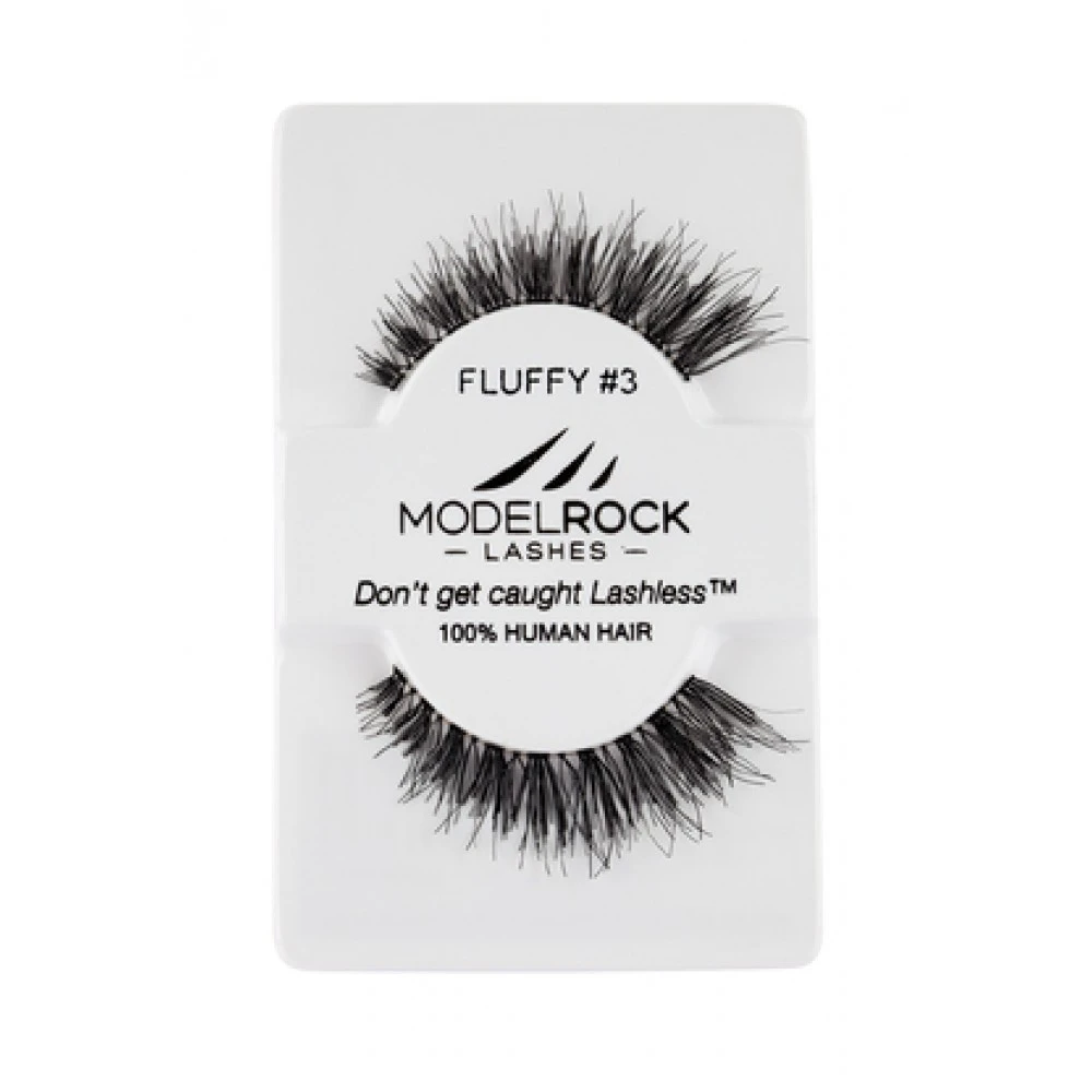Gene False Modelrock Fluffy #3 - Gene False De Tip Banda Fabricate Din Par Natural, De Calitate Superioara - Produs