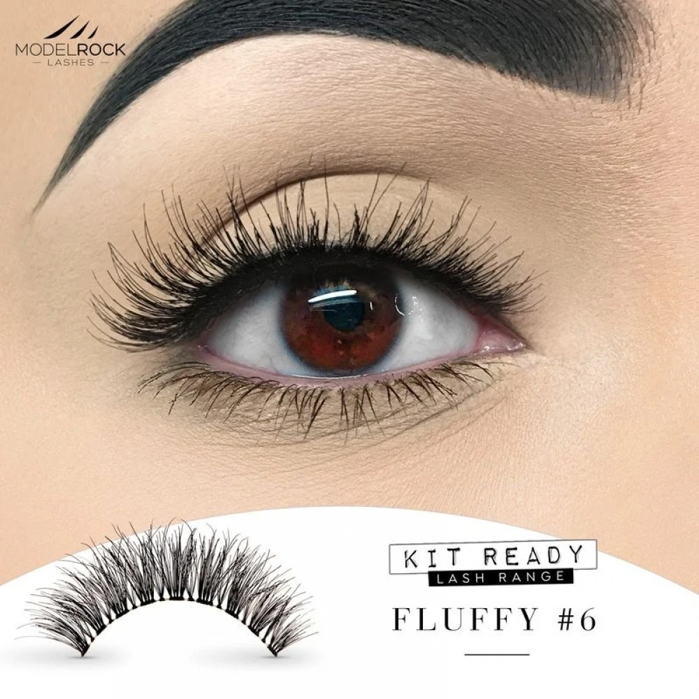 Gene False Modelrock Fluffy #6 - Gene False De Tip Banda Fabricate Din Par Natural, De Calitate Superioara - Hover