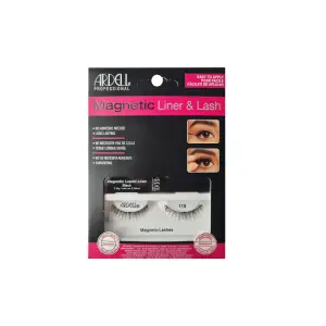 Gene False Ardell Magnetice 110 + Eyeliner Gel - Gene False Magnetice Din 100% Din Par Natural, Usor De Indepartat - Produs